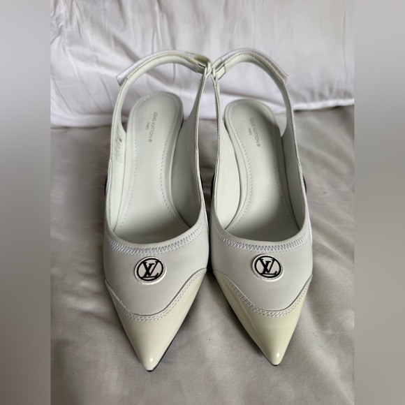 LOUIS VUITTON NOIR BLANC WHITE ARCHLIGHT SLINGBACK PUMP - Picture 4 of 7
